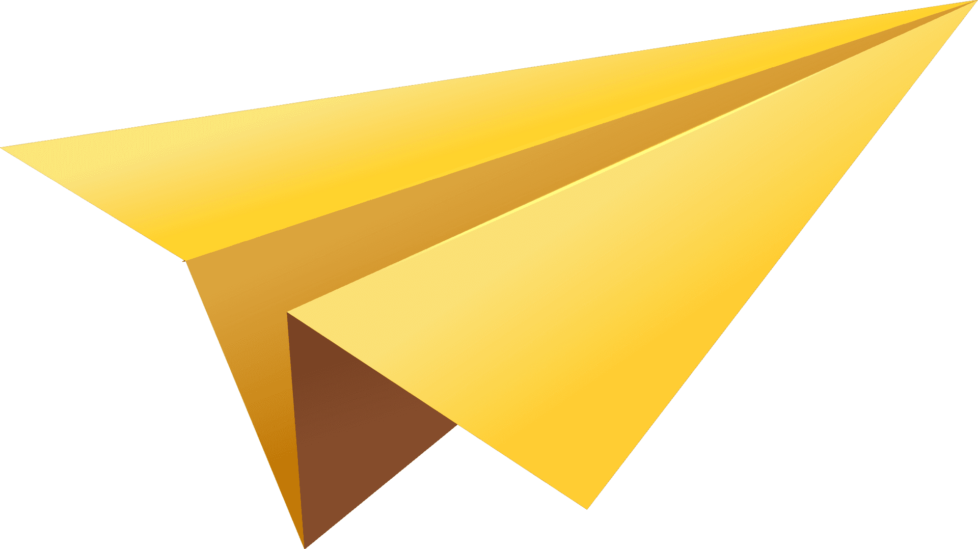 Golden Paper Plane Graphic PNG Image