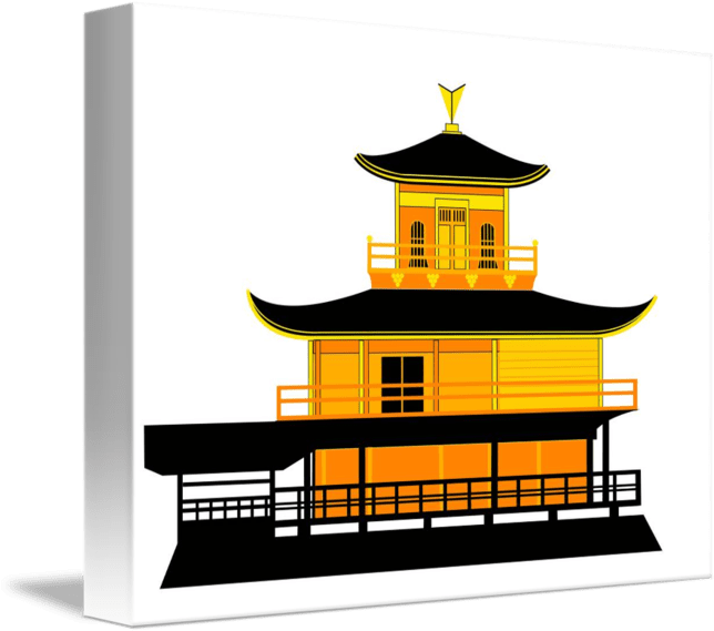 Golden Pavilion Kyoto Vector Art PNG Image