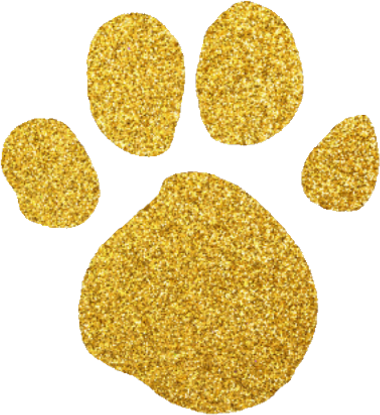 Golden Paw Print Glitter Texture PNG Image