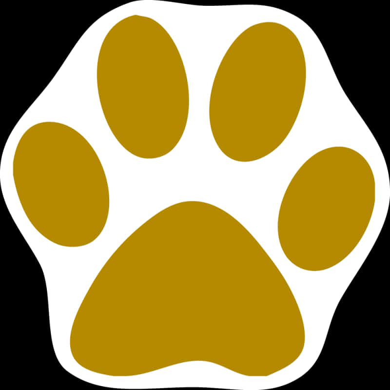 Golden Paw Print Graphic PNG Image