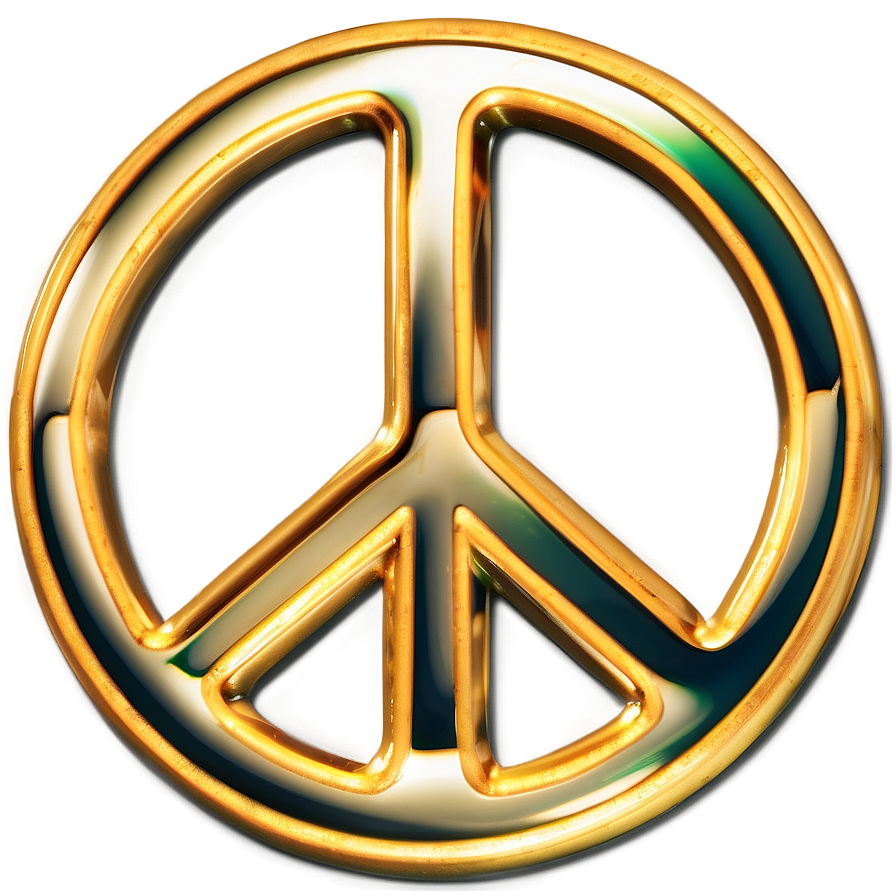 Golden Peace Sign Png 05252024 PNG Image