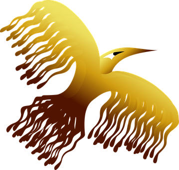 Golden Phoenix Artwork PNG Image