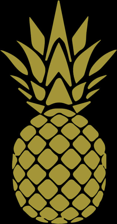 Golden Pineapple Graphic PNG Image