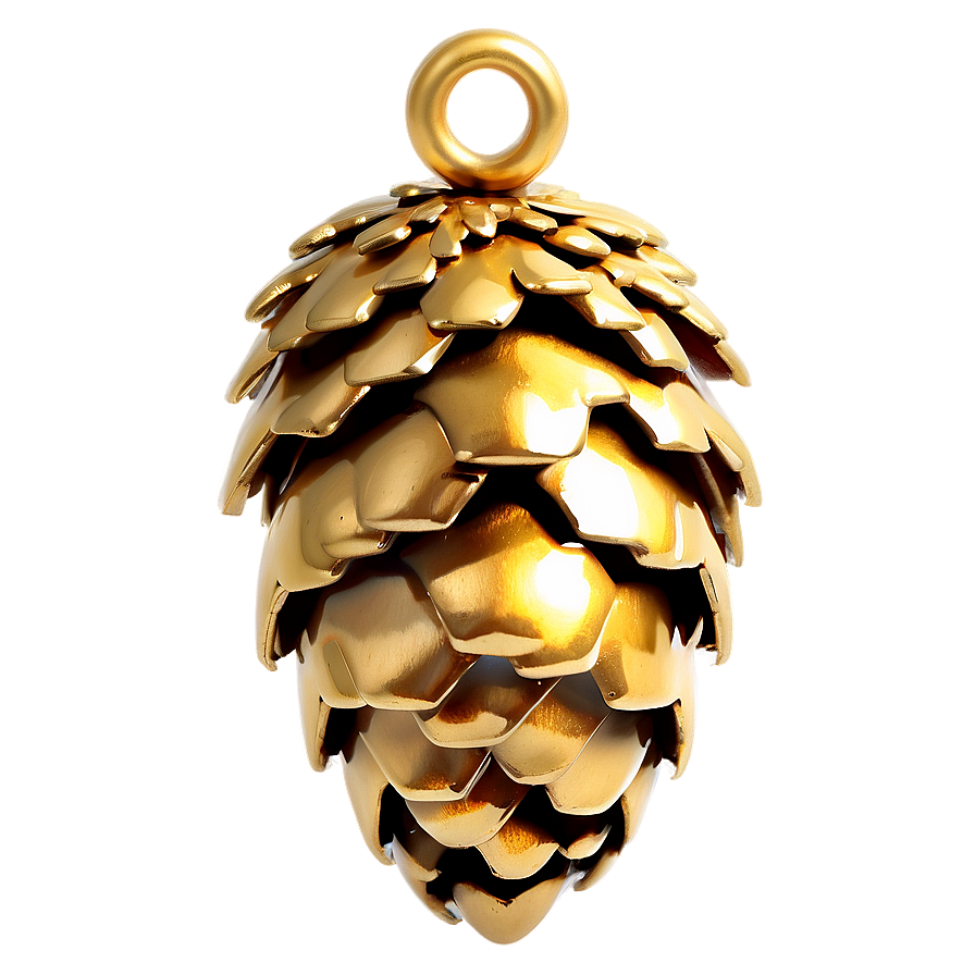 Golden Pinecone Charm Png 06132024 PNG Image