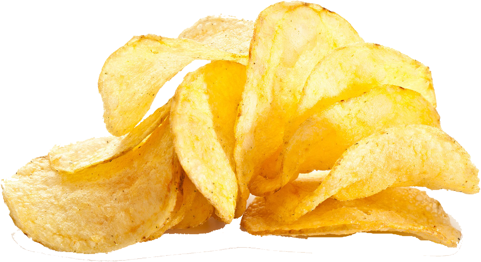 Golden Potato Chips Stacked PNG Image