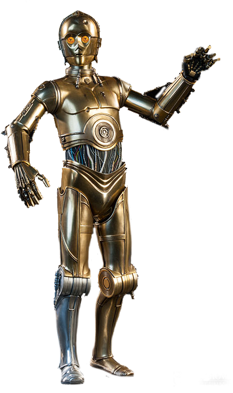 Golden Protocol Droid Pose PNG Image