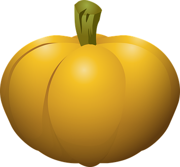 Golden Pumpkin Vector Illustration PNG Image