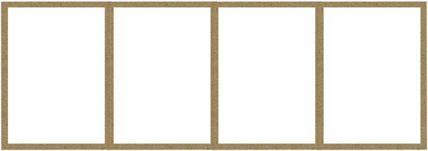 Golden Quadruple Photo Frames PNG Image