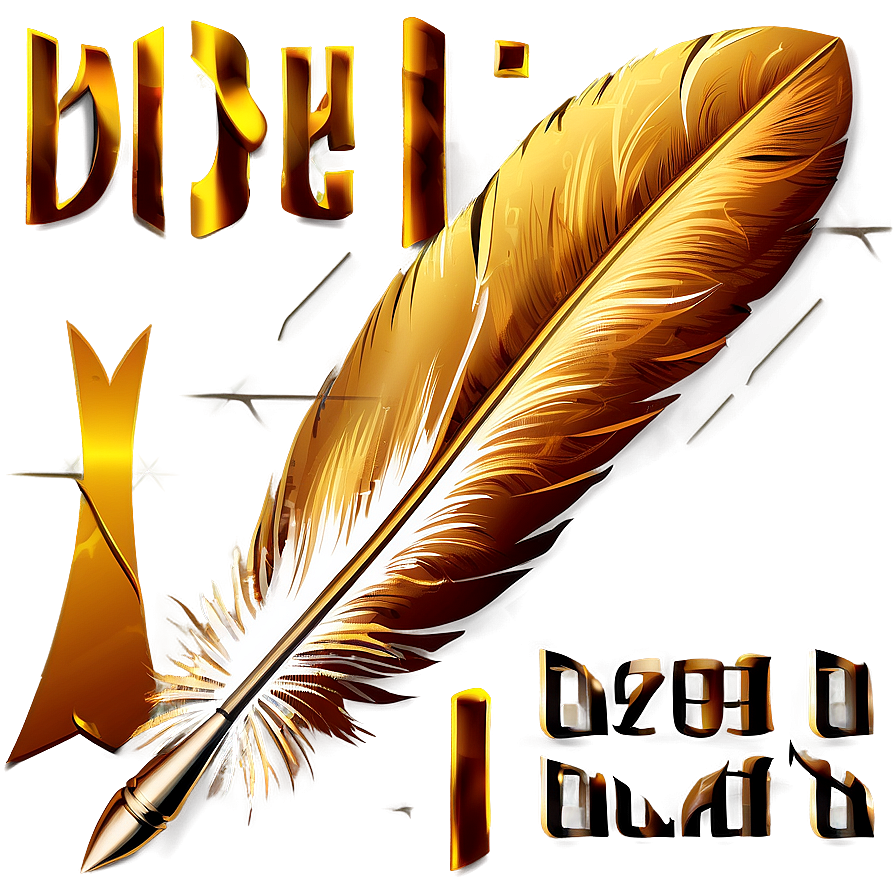 Golden Quill Pen Png 06122024 PNG Image