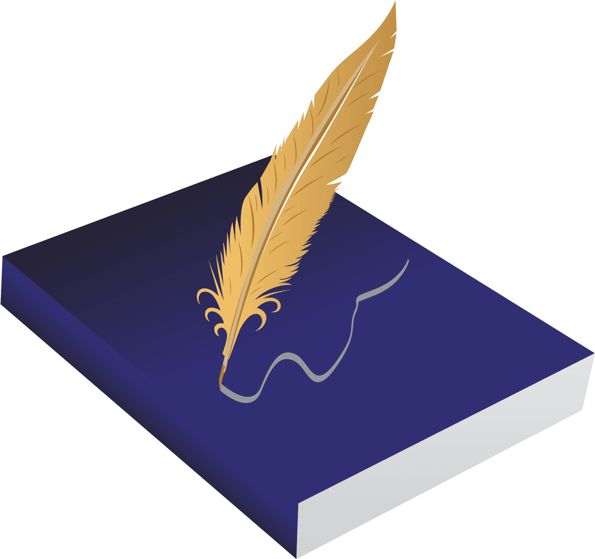 Golden Quillon Blue Book PNG Image