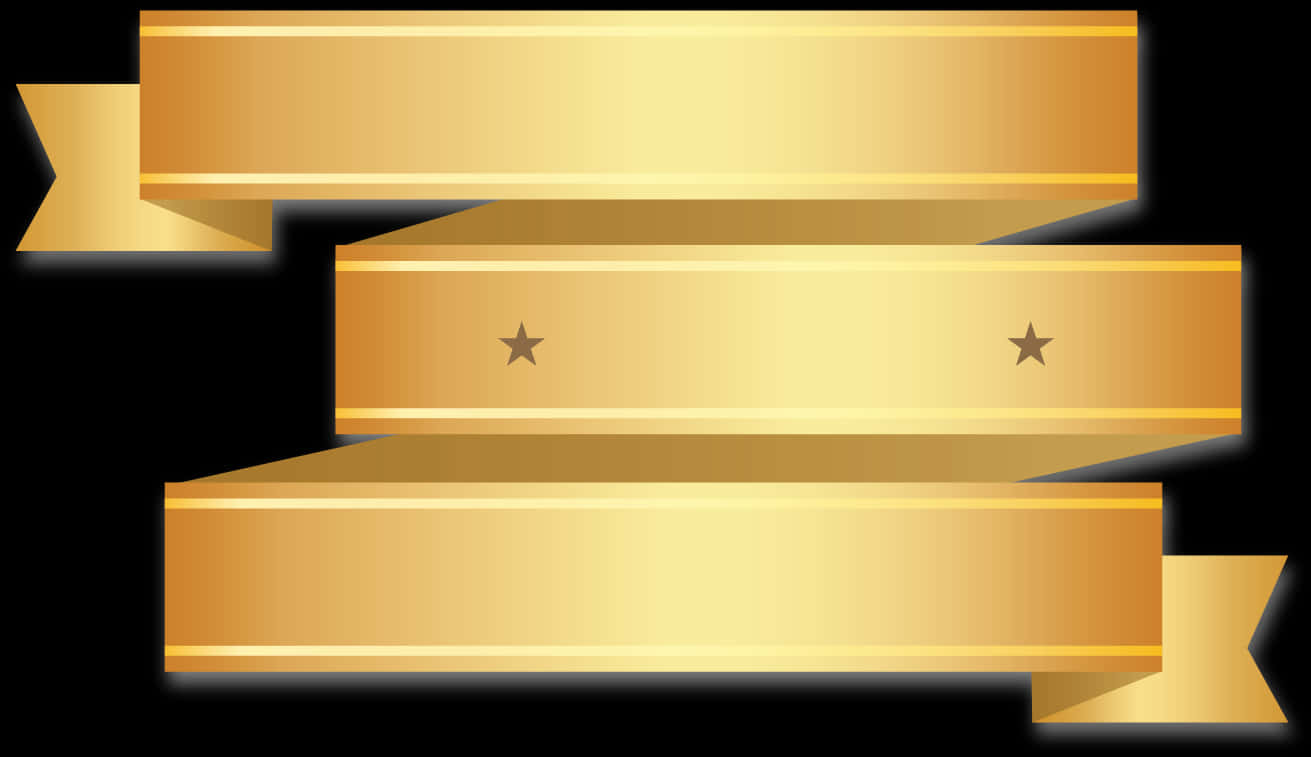 Golden Ribbon Banner Design PNG Image