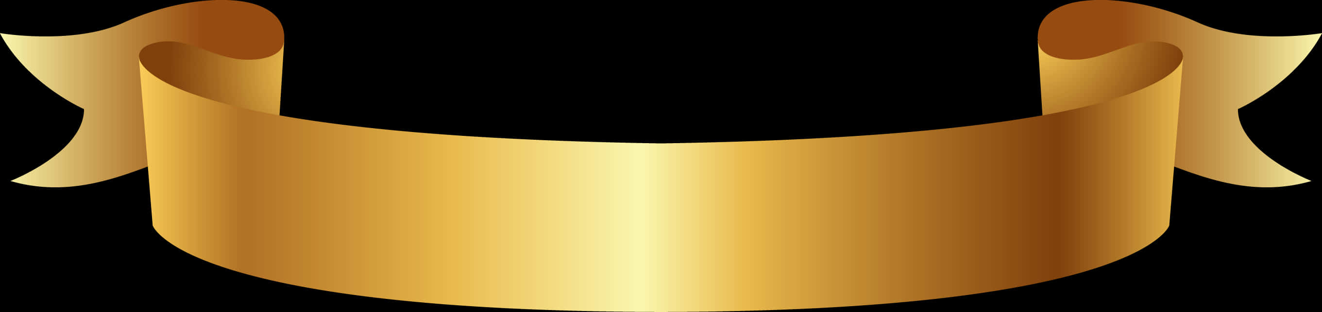 Golden Ribbon Banner Graphic PNG Image