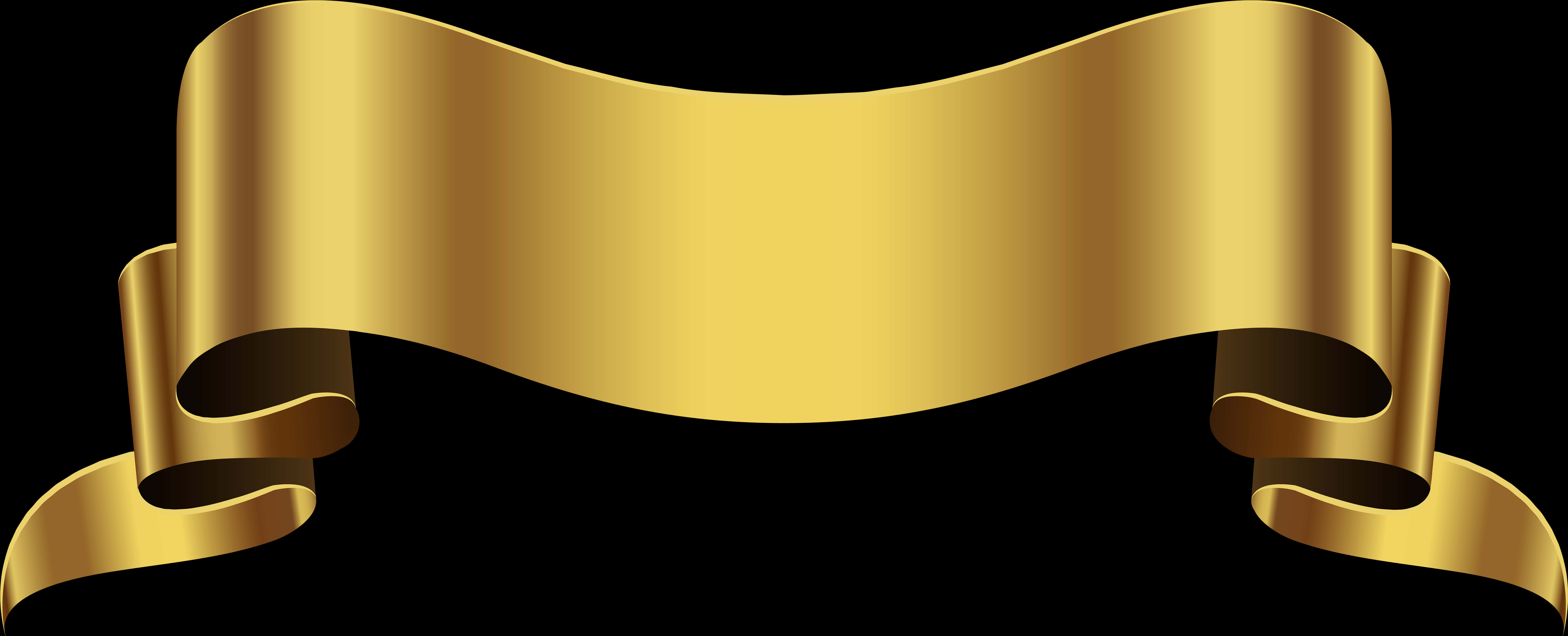 Golden Ribbon Banner Graphic PNG Image