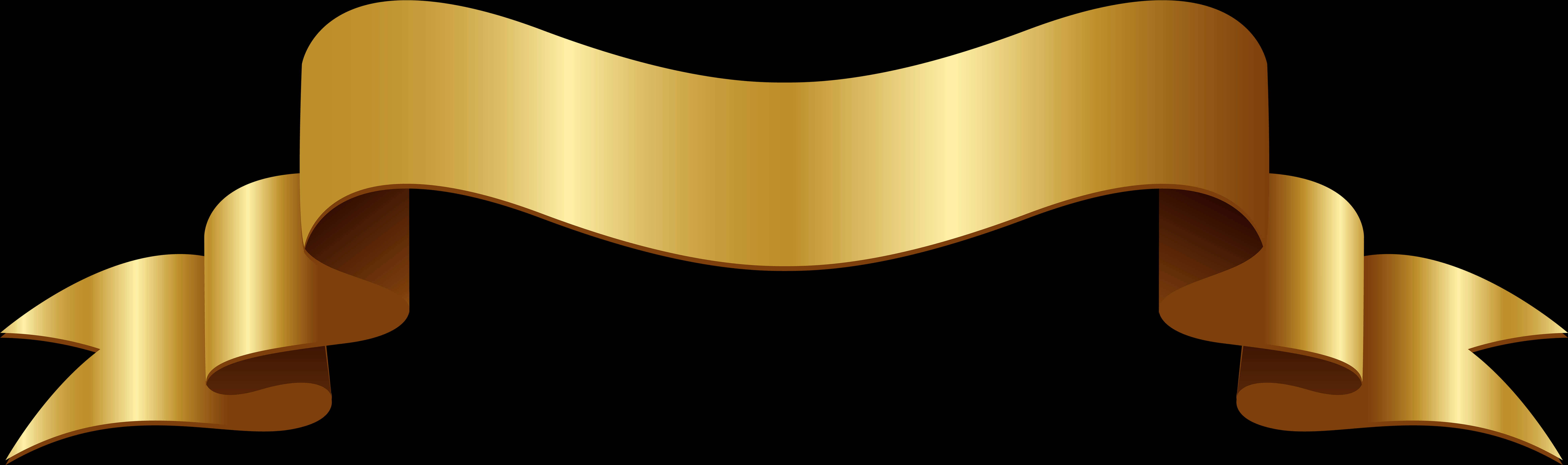 Golden Ribbon Banner Graphic PNG Image