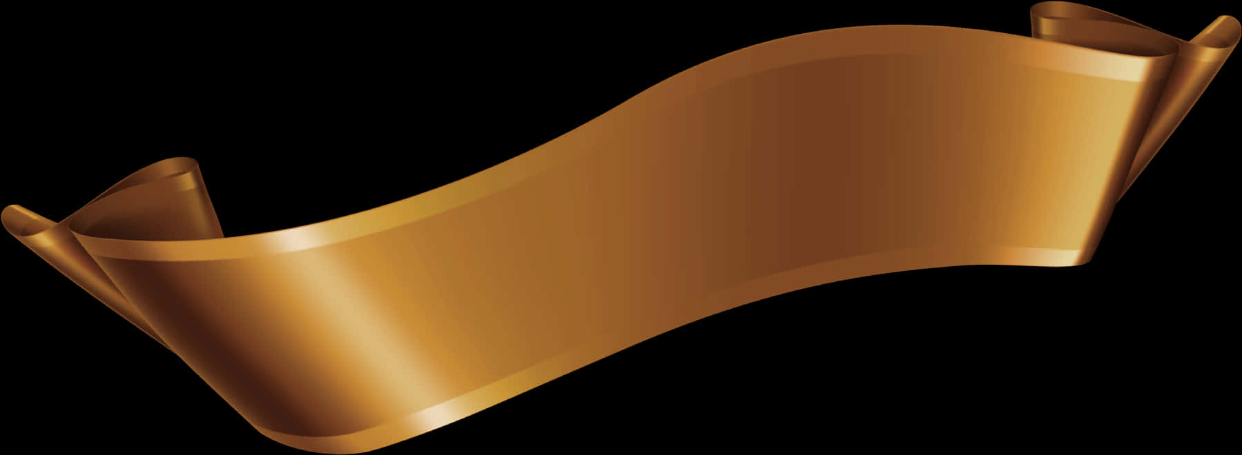 Golden Ribbon Banner PNG Image