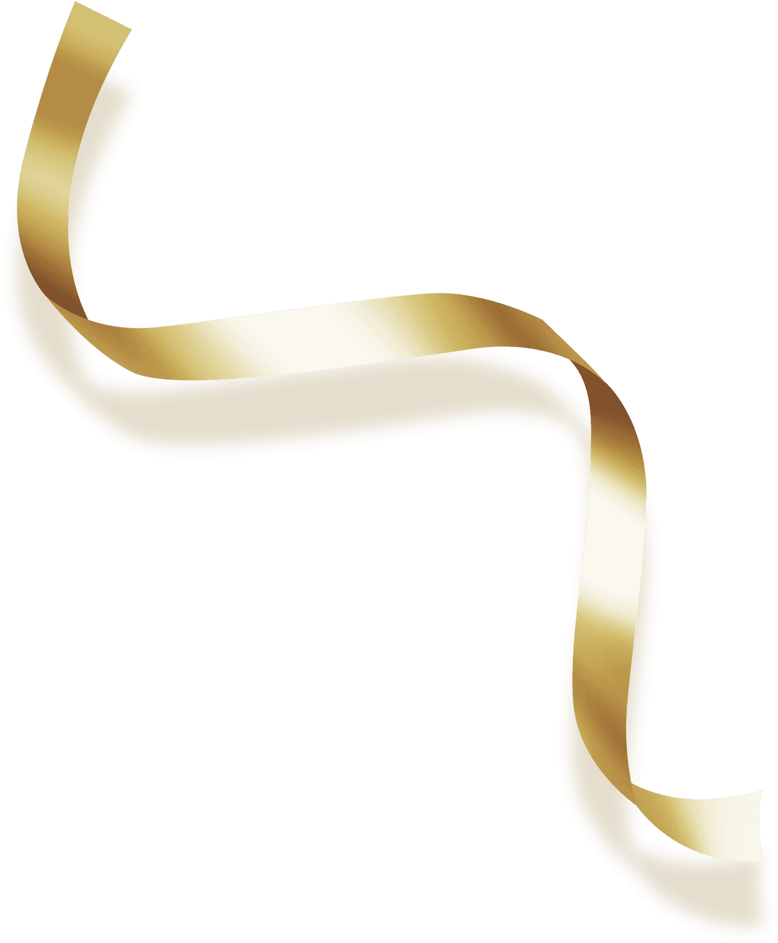 Golden Ribbon Elegance PNG Image