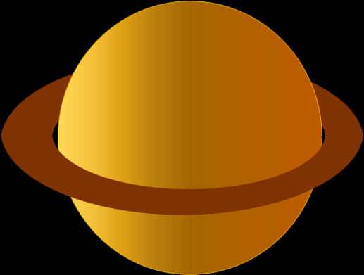 Golden Ringed Planet Graphic PNG Image