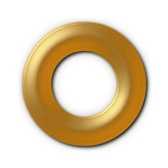 Golden Ringon Black Background PNG Image