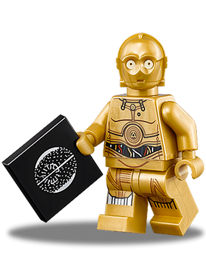 Golden Robot Minifigurewith Tile PNG Image