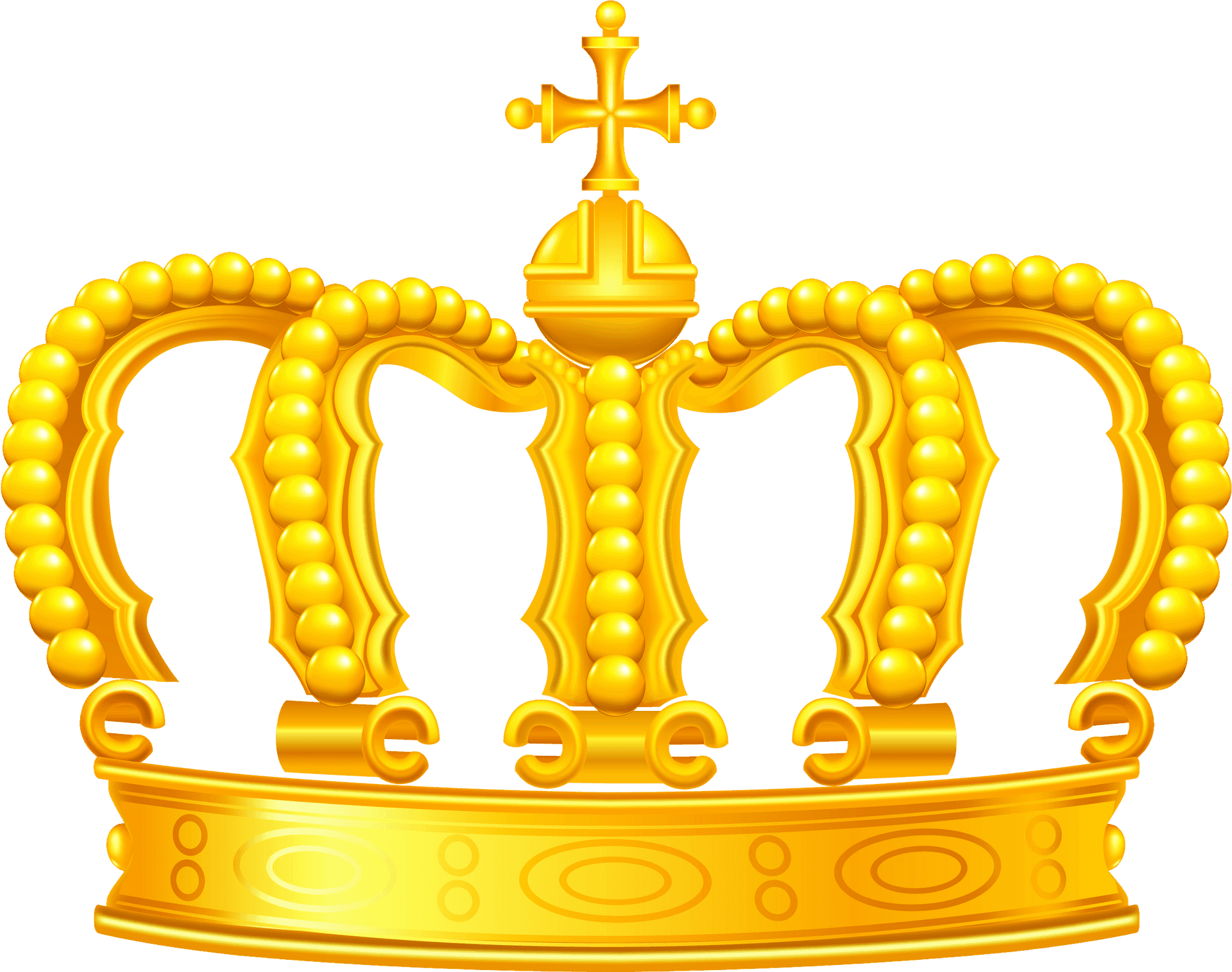 Golden Royal Crown Transparent Background.png PNG Image