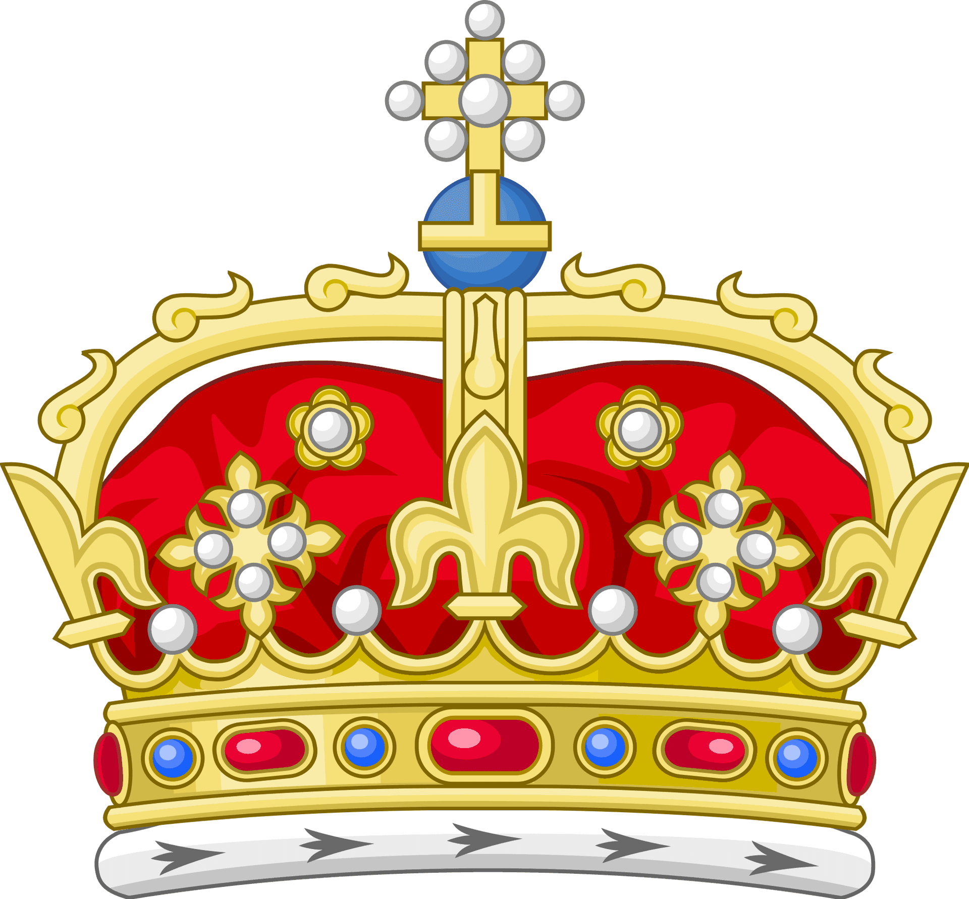 Golden Royal Crown Vector PNG Image