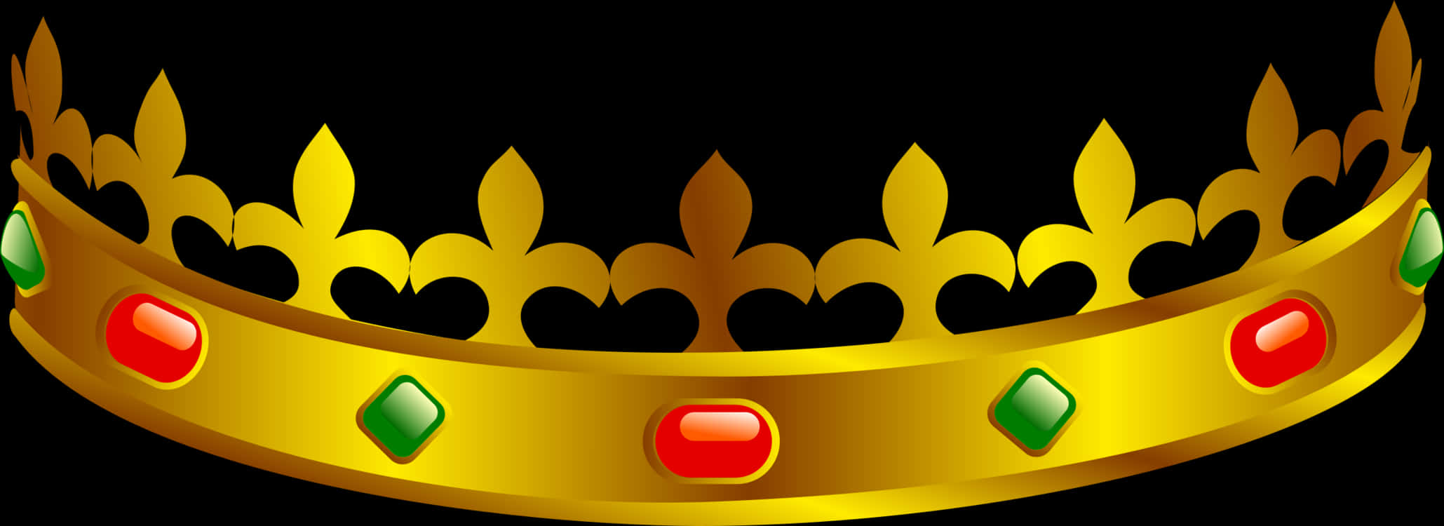 Golden Royal Crownwith Gems PNG Image