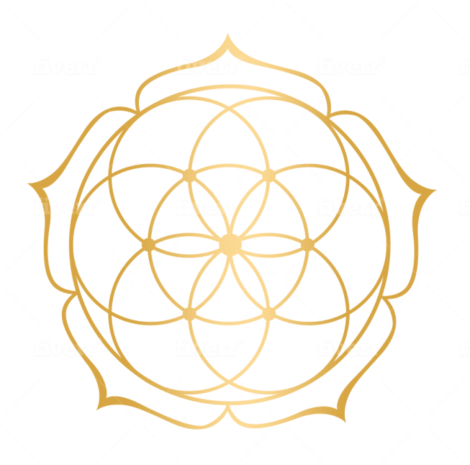 Golden Sacred Geometry Pattern PNG Image