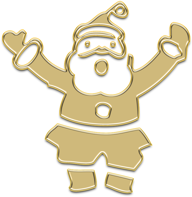 Golden Santa Claus Figurine PNG Image