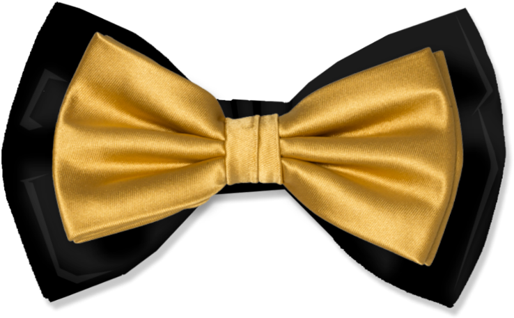 Golden Satin Bow Tie PNG Image