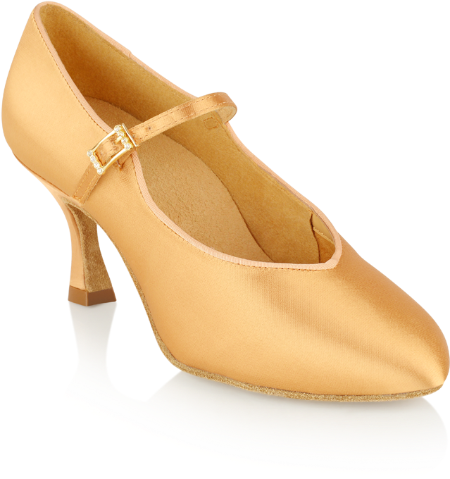 Golden Satin Dance Shoe PNG Image