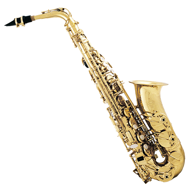 Golden Saxophone Isolated PNG Image