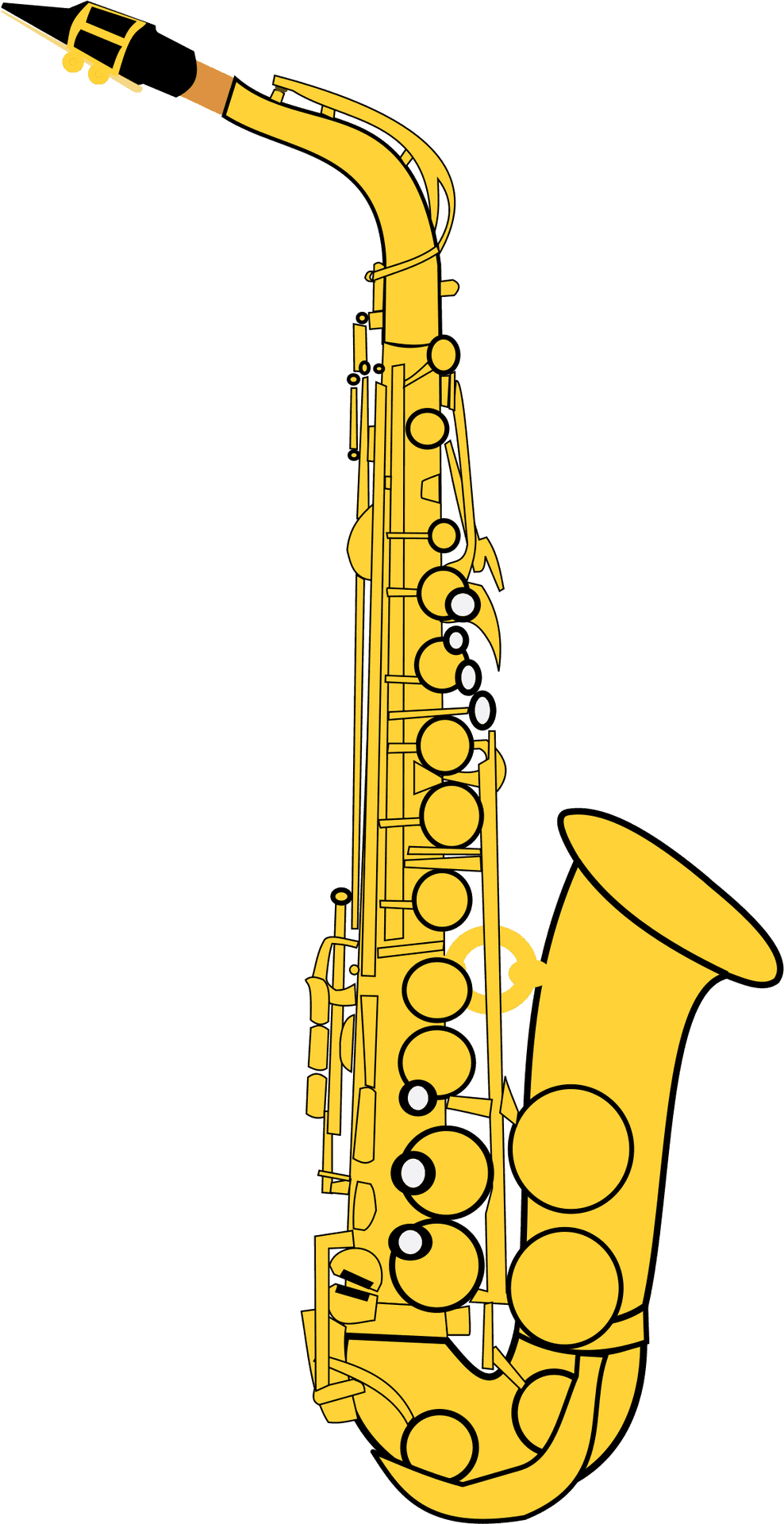 Golden_ Saxophone_ Vector_ Art PNG Image