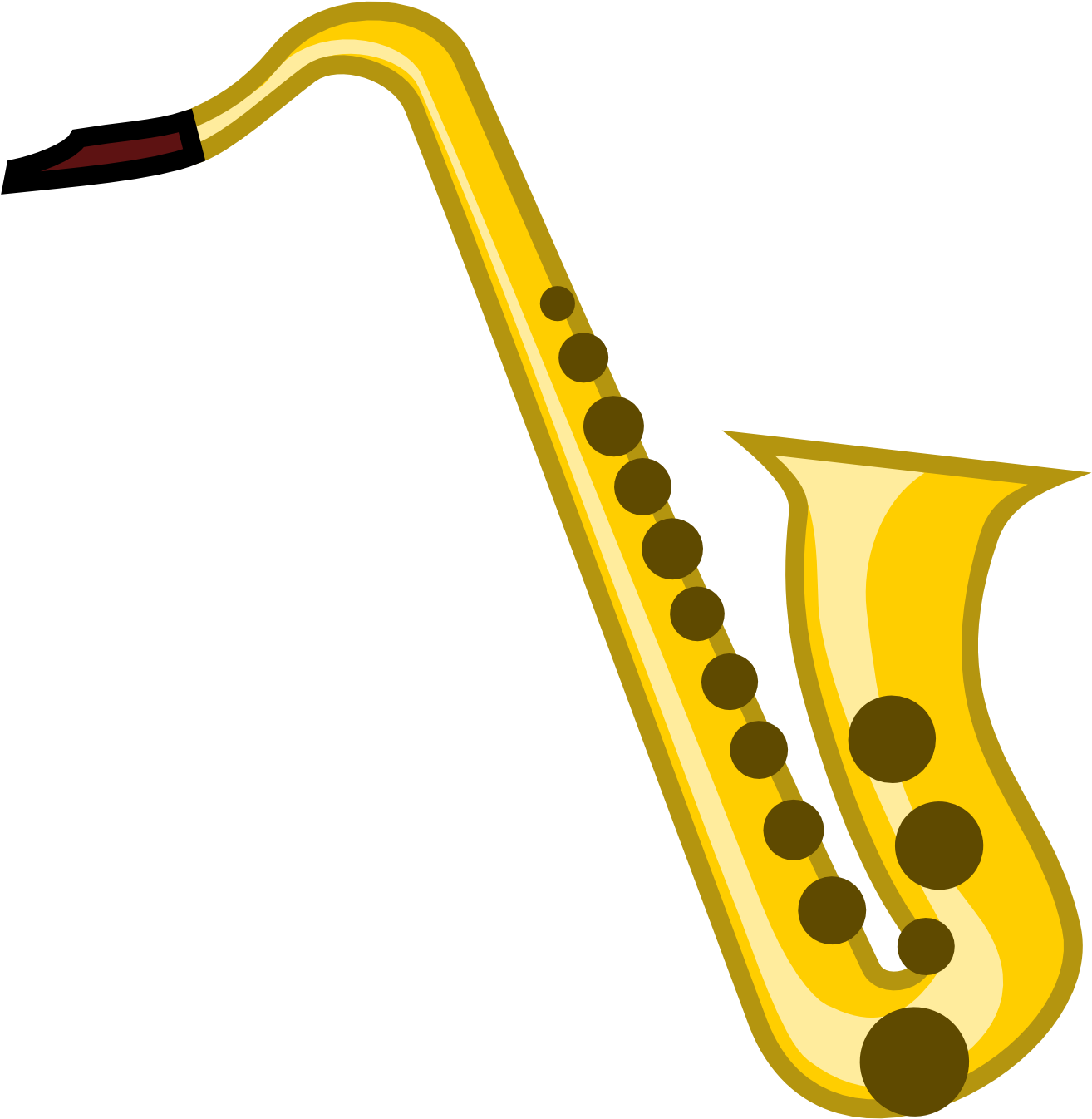 Golden Saxophone Vector Illustration PNG Image