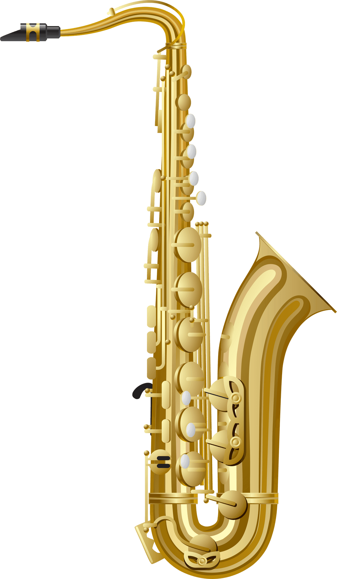 Golden_ Saxophone_ Vector_ Illustration PNG Image