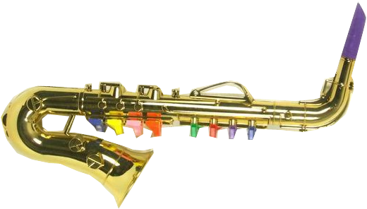 Golden Saxophonewith Colorful Keys PNG Image