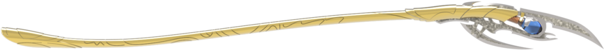 Golden Scepterwith Blue Gem PNG Image