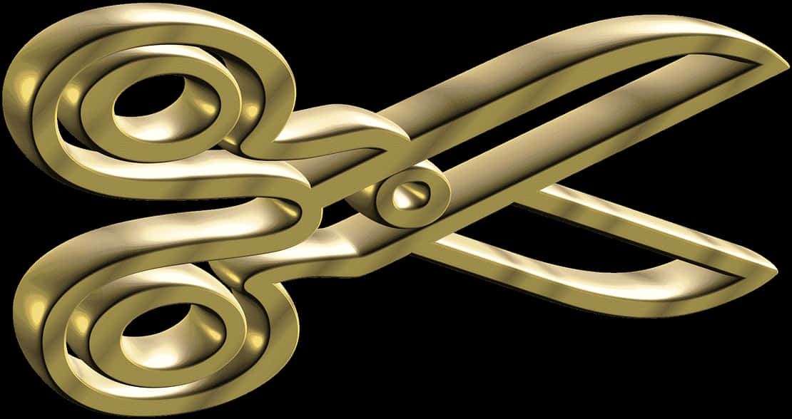 Golden Scissors Graphic PNG Image