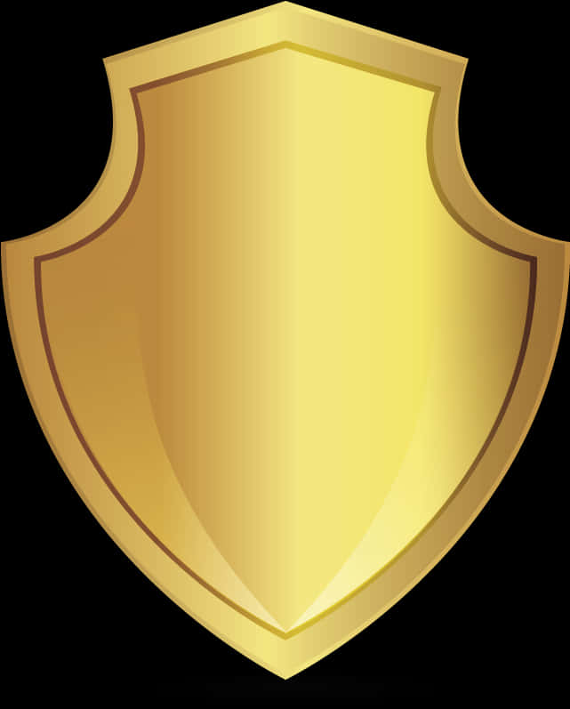 Golden Shield Vector Illustration PNG Image