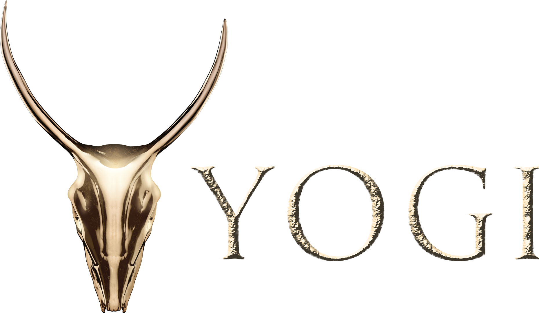 Golden Skull Horns Logo PNG Image