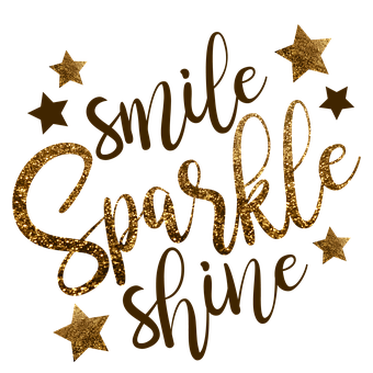 Golden Smile Sparkle Shine Graphic PNG Image