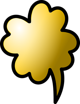 Golden Speech Bubble Graphic PNG Image