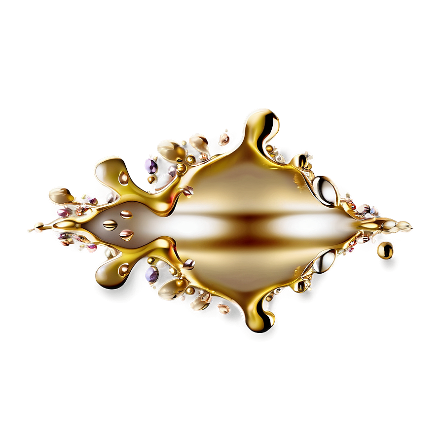 Golden Splash With Pearls Png 06282024 PNG Image