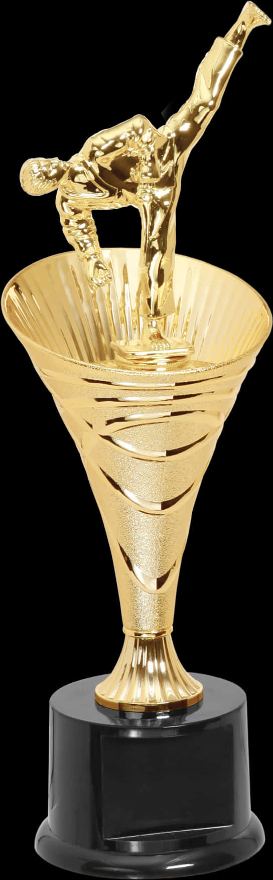 Golden Sports Figure Trophy PNG Image