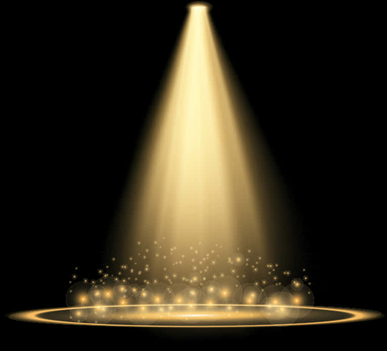 Golden Spotlight Effect PNG Image