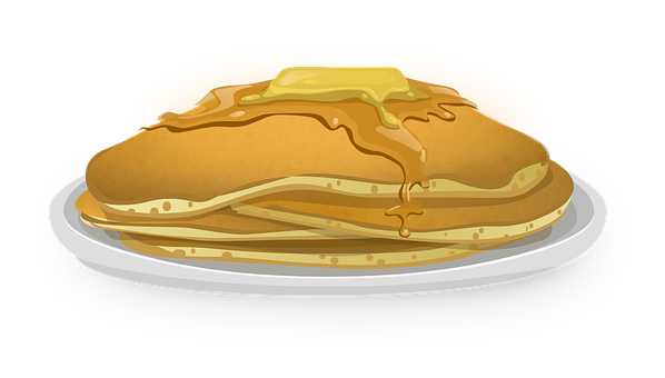 Golden Stack Pancakeswith Syrupand Butter PNG Image