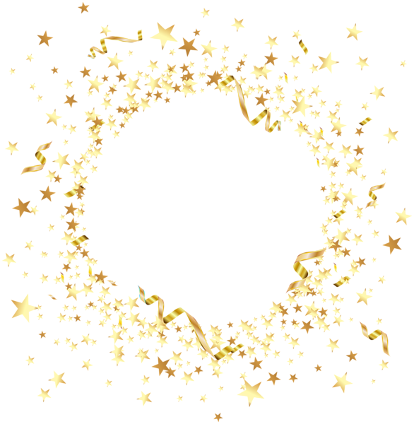 Golden Star Clipart Circle PNG Image