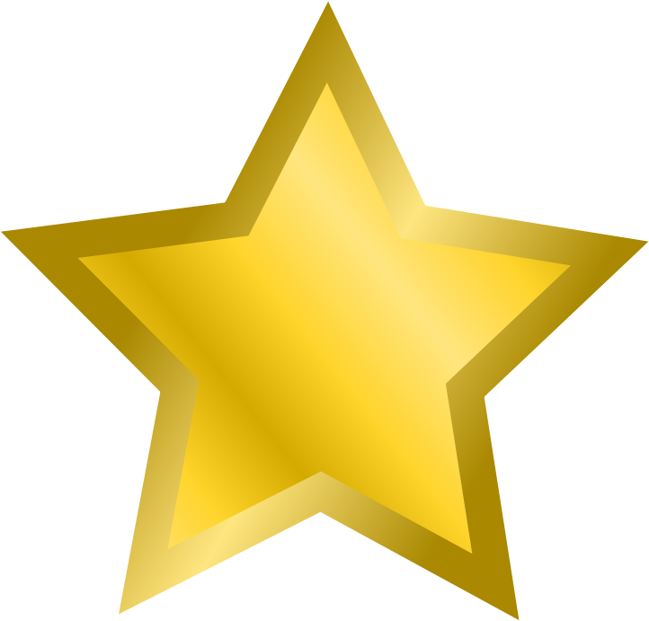 Golden Star Clipart PNG Image