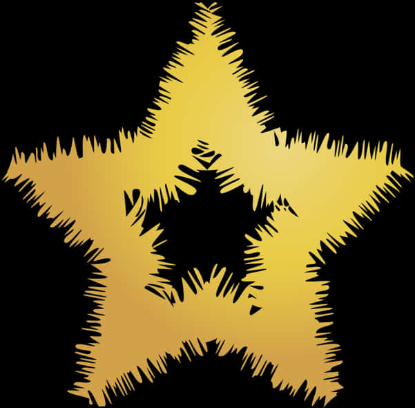 Golden Star Grungy Texture PNG Image