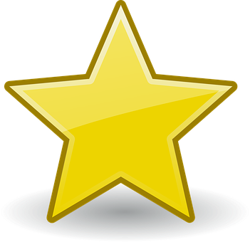 Golden Star Icon PNG Image