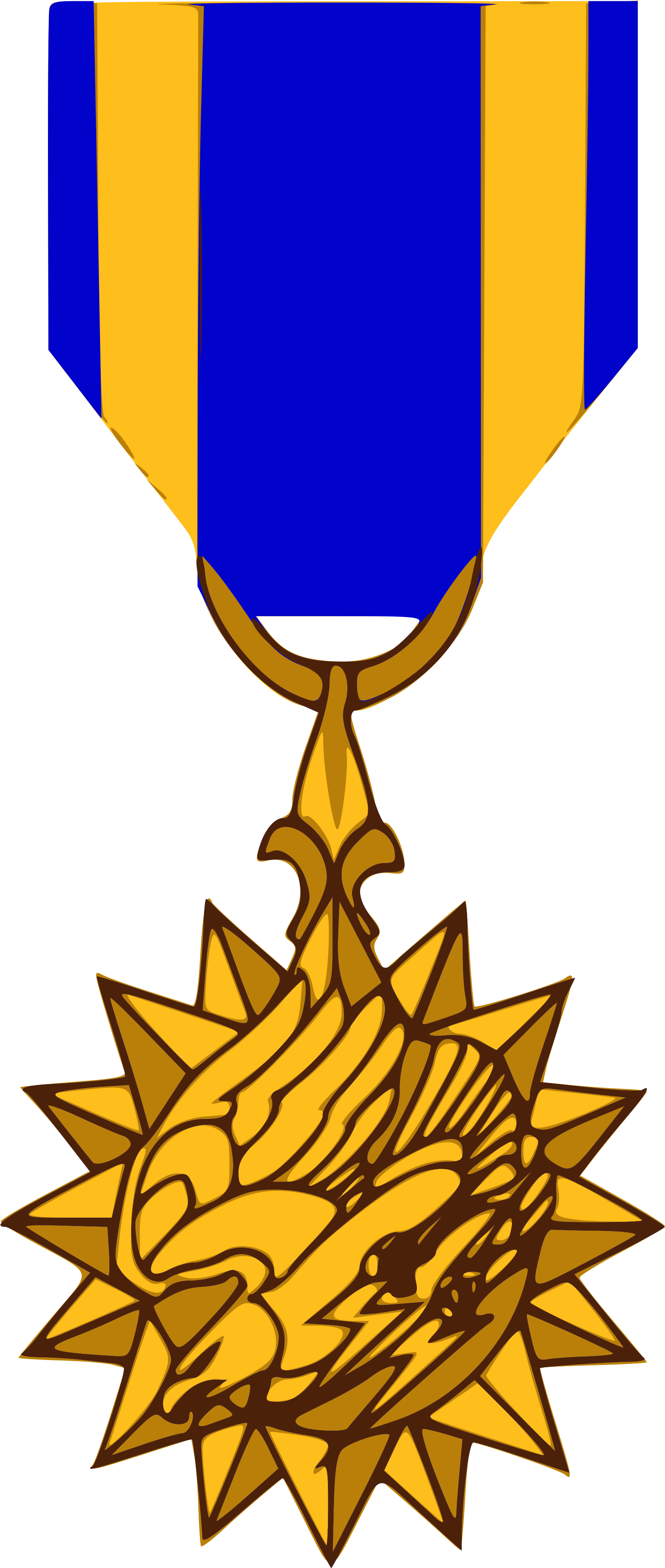 Golden Star Medal Illustration PNG Image